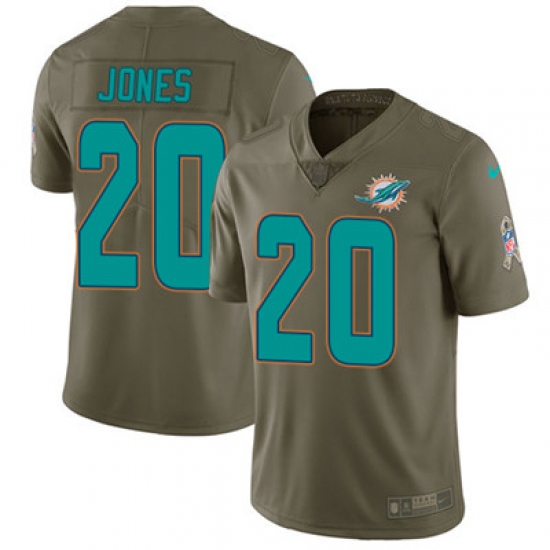 Youth Nike Dolphins #20 Reshad Jones Olive Stitched NFL Limited 2017 Salute to Service Jersey Youth Nike Dolphins #20 Reshad Jones Olive Stitched NFL Limited 2017 Salute to Service Jersey