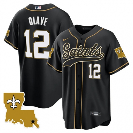 Men New Orleans Saints 12 Chris Olave Black 1987 Legacy Cool Base Stitched Baseball Jersey Men New Orleans Saints 12 Chris Olave Black 1987 Legacy Cool Base Stitched Baseball Jersey