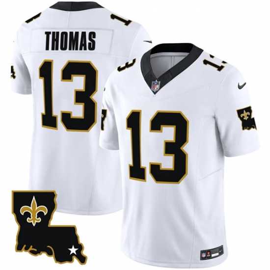 Men New Orleans Saints 13 Michael Thomas White 2023 F U S E 1987 Legacy Vapor Stitched Jersey Men New Orleans Saints 13 Michael Thomas White 2023 F U S E 1987 Legacy Vapor Stitched Jersey