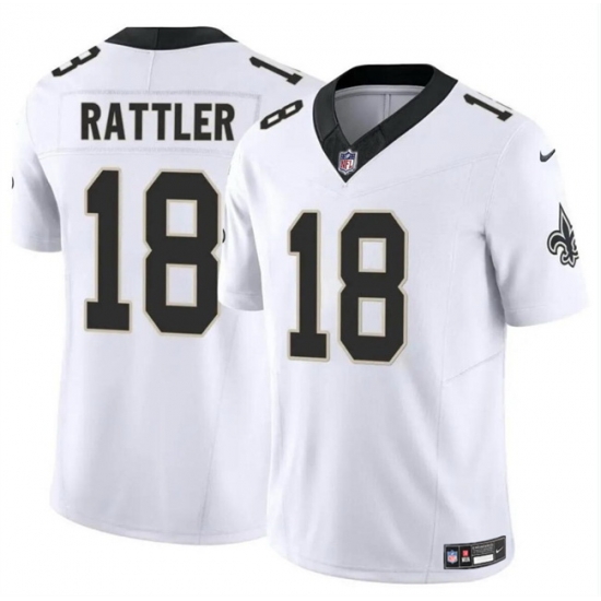 Men New Orleans Saints 18 Spencer Rattler White F U S E Vapor Limited Stitched Football Jersey Men New Orleans Saints 18 Spencer Rattler White F U S E Vapor Limited Stitched Football Jersey