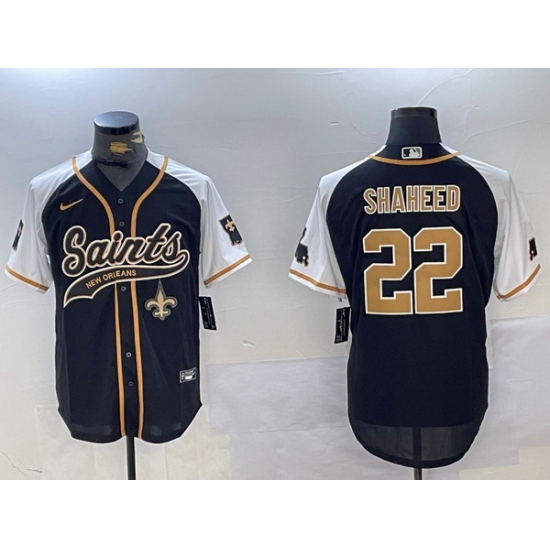 Men New Orleans Saints 22 Rashid Shaheed BlackWhite 1987 Legacy Cool Base Stitched Baseball Jersey 2 Men New Orleans Saints 22 Rashid Shaheed BlackWhite 1987 Legacy Cool Base Stitched Baseball Jersey 2