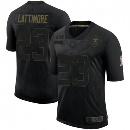 Men New Orleans Saints 23 Marshon Lattimore Black Salute To Service Limited Jersey Men New Orleans Saints 23 Marshon Lattimore Black Salute To Service Limited Jersey