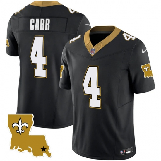 Men New Orleans Saints 4 Derek Carr Black 2023 F U S E 1987 Legacy Vapor Stitched Jersey Men New Orleans Saints 4 Derek Carr Black 2023 F U S E 1987 Legacy Vapor Stitched Jersey