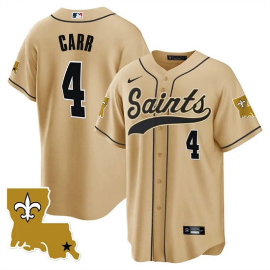 Men New Orleans Saints 4 Derek Carr Gold 1987 Legacy Cool Base Stitched Baseball Jersey Men New Orleans Saints 4 Derek Carr Gold 1987 Legacy Cool Base Stitched Baseball Jersey