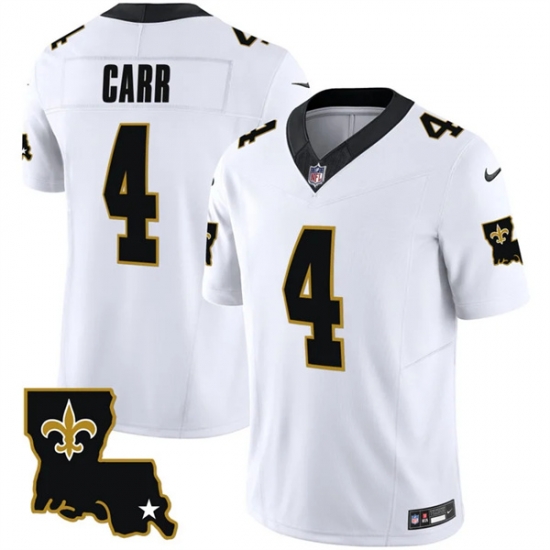 Men New Orleans Saints 4 Derek Carr White 2023 F U S E 1987 Legacy Vapor Stitched Jersey Men New Orleans Saints 4 Derek Carr White 2023 F U S E 1987 Legacy Vapor Stitched Jersey