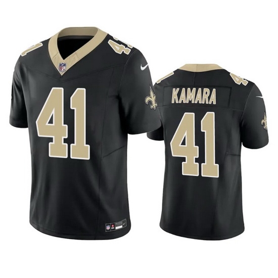 Men New Orleans Saints 41 Alvin Kamara Black 2023 F U S E Vapor Untouchable Limited Stitched Jersey Men New Orleans Saints 41 Alvin Kamara Black 2023 F U S E Vapor Untouchable Limited Stitched Jersey
