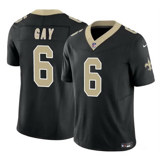 Men New Orleans Saints 6 Willie Gay Back 2023 F U S E Vapor Limited Stitched Football Jersey Men New Orleans Saints 6 Willie Gay Back 2023 F U S E Vapor Limited Stitched Football Jersey