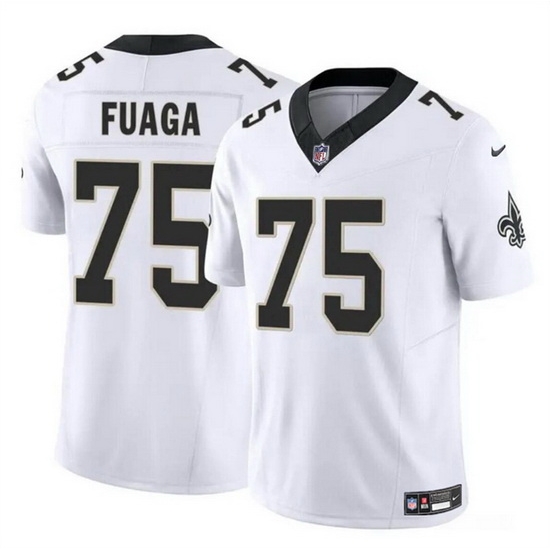 Men New Orleans Saints 75 Taliese Fuaga White 2024 Draft F U S E Vapor Limited Stitched Football Jersey Men New Orleans Saints 75 Taliese Fuaga White 2024 Draft F U S E Vapor Limited Stitched Football Jersey