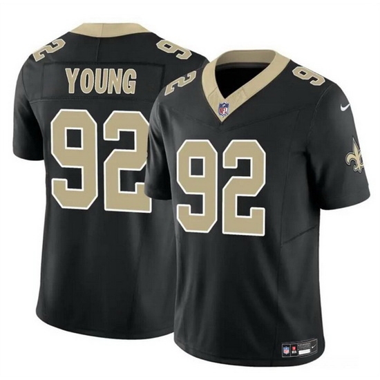 Men New Orleans Saints 92 Chase Young Black 2023 F U S E Vapor Limited Stitched Football Jersey Men New Orleans Saints 92 Chase Young Black 2023 F U S E Vapor Limited Stitched Football Jersey