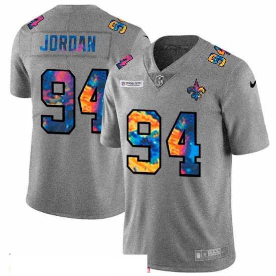 Men New Orleans Saints 94 Cameron Jordan Men Nike Multi Color 2020 NFL Crucial Catch NFL Jersey Greyheather Men New Orleans Saints 94 Cameron Jordan Men Nike Multi Color 2020 NFL Crucial Catch NFL Jersey Greyheather