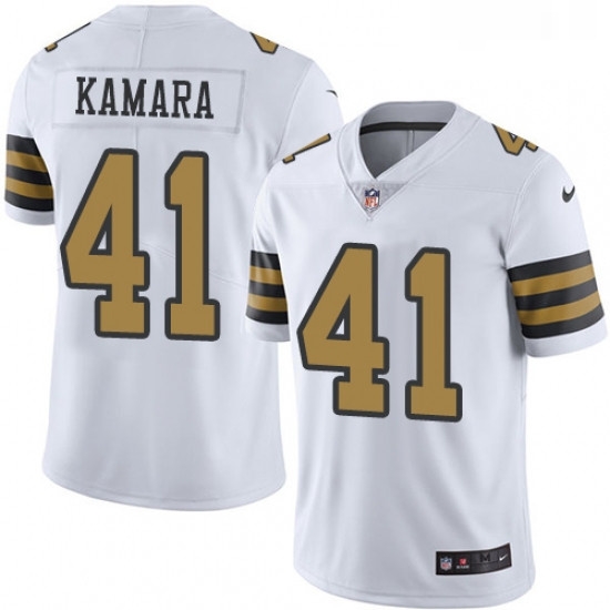 Mens Nike New Orleans Saints 41 Alvin Kamara Limited White Rush Vapor Untouchable NFL Jersey Mens Nike New Orleans Saints 41 Alvin Kamara Limited White Rush Vapor Untouchable NFL Jersey
