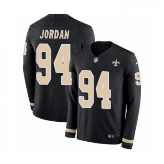 Mens Nike New Orleans Saints 94 Cameron Jordan Limited Black Therma Long Sleeve NFL Jersey Mens Nike New Orleans Saints 94 Cameron Jordan Limited Black Therma Long Sleeve NFL Jersey