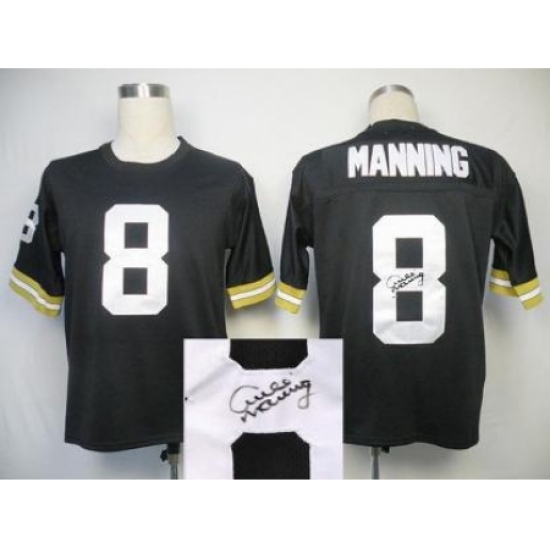 New Orleans Saints 8 Archie Manning Black Throwback M&N Signed NFL Jerseys New Orleans Saints 8 Archie Manning Black Throwback M&N Signed NFL Jerseys