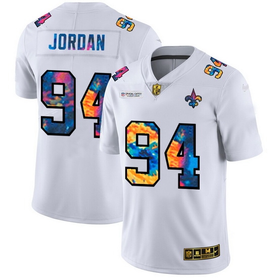 New Orleans Saints 94 Cameron Jordan Men White Nike Multi Color 2020 NFL Crucial Catch Limited NFL Jersey New Orleans Saints 94 Cameron Jordan Men White Nike Multi Color 2020 NFL Crucial Catch Limited NFL Jersey