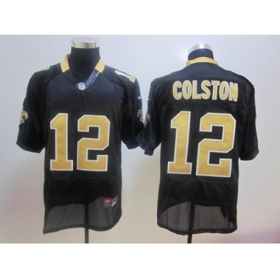 Nike New Orleans Saints 12 Marques Colston black Elite Jersey Nike New Orleans Saints 12 Marques Colston black Elite Jersey