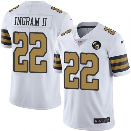 Nike Saints 22 Mark Ingram II White With Tom Benson Patch Color Rush Limited Jersey Nike Saints 22 Mark Ingram II White With Tom Benson Patch Color Rush Limited Jersey
