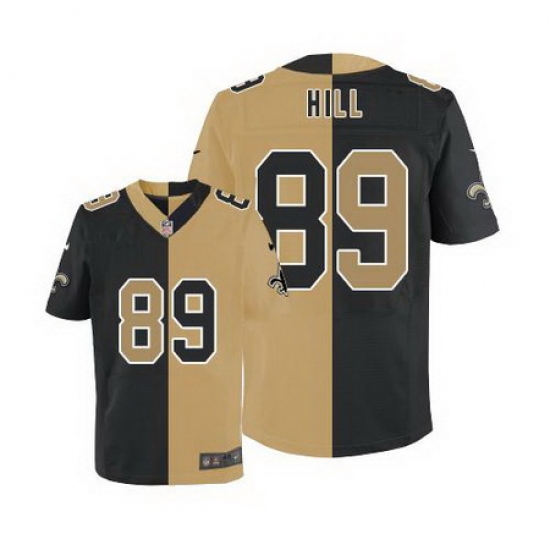 Nike Saints #89 Josh Hill Black Gold Mens Stitched NFL Elite Split Jersey Nike Saints #89 Josh Hill Black Gold Mens Stitched NFL Elite Split Jersey