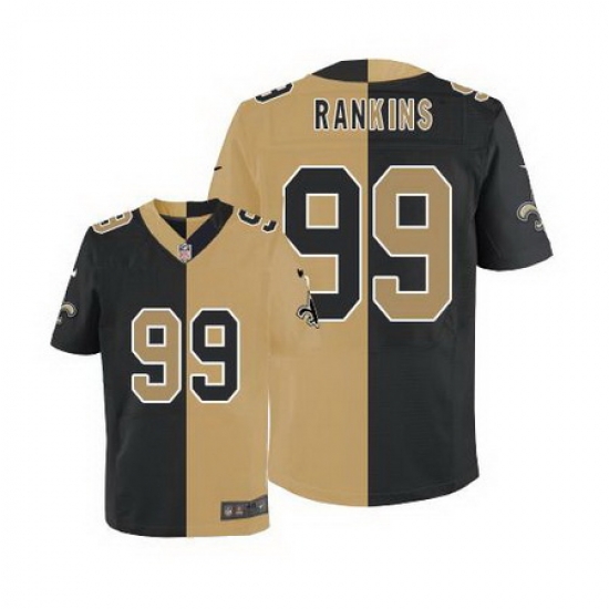 Nike Saints #99 Sheldon Rankins Black Gold Mens Stitched NFL Elite Split Jersey Nike Saints #99 Sheldon Rankins Black Gold Mens Stitched NFL Elite Split Jersey