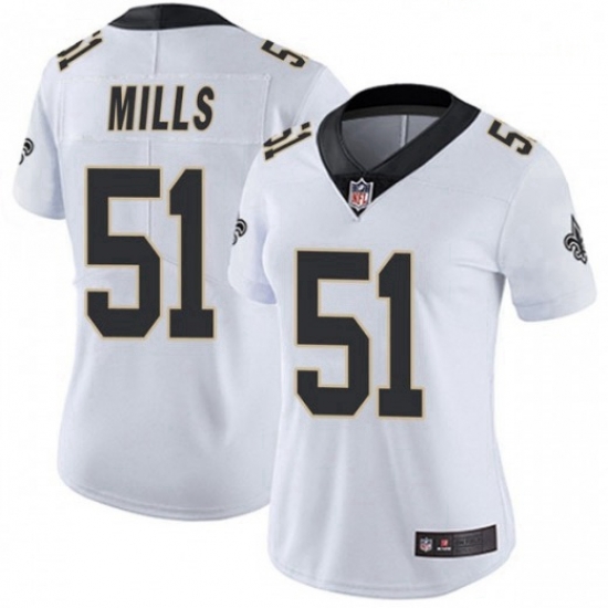 Women New Orleans Saints 51 Sam Mills White Vapor Untouchable Limited Jersey Women New Orleans Saints 51 Sam Mills White Vapor Untouchable Limited Jersey