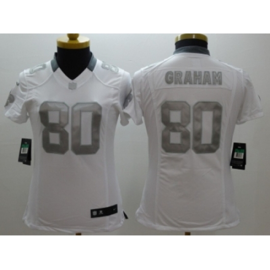 Women Nike New Orleans Saints #80 Jimmy Graham Platinum White Jerseys Women Nike New Orleans Saints #80 Jimmy Graham Platinum White Jerseys