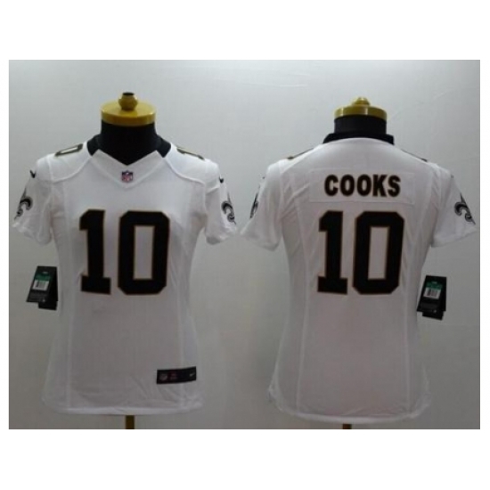 Women's Nike New Orleans Saints #10 Brandin Cooks White Stitched NFL Limited Jersey Women's Nike New Orleans Saints #10 Brandin Cooks White Stitched NFL Limited Jersey
