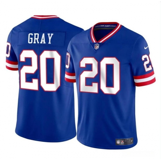 Men New York Giants 20 Eric Gray Royal Throwback Vapor Untouchable Limited Stitched Jersey Men New York Giants 20 Eric Gray Royal Throwback Vapor Untouchable Limited Stitched Jersey