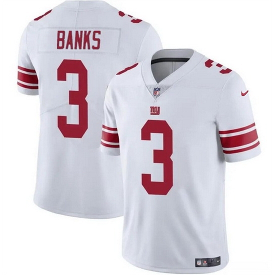Men New York Giants 3 Deonte Banks White Vapor Untouchable Limited Stitched Jersey Men New York Giants 3 Deonte Banks White Vapor Untouchable Limited Stitched Jersey