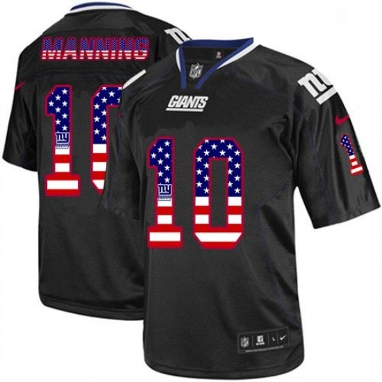 Mens Nike New York Giants 10 Eli Manning Elite Black USA Flag Fashion NFL Jersey Mens Nike New York Giants 10 Eli Manning Elite Black USA Flag Fashion NFL Jersey