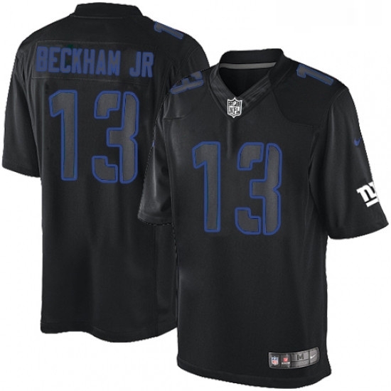 Mens Nike New York Giants 13 Odell Beckham Jr Limited Black Impact NFL Jersey Mens Nike New York Giants 13 Odell Beckham Jr Limited Black Impact NFL Jersey