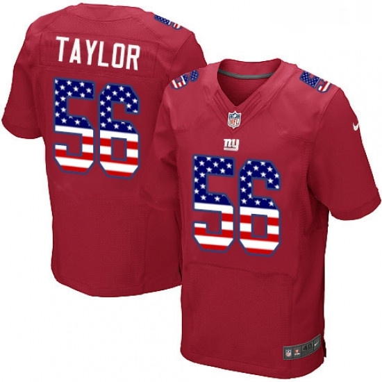 Mens Nike New York Giants 56 Lawrence Taylor Elite Red Alternate USA Flag Fashion NFL Jersey Mens Nike New York Giants 56 Lawrence Taylor Elite Red Alternate USA Flag Fashion NFL Jersey