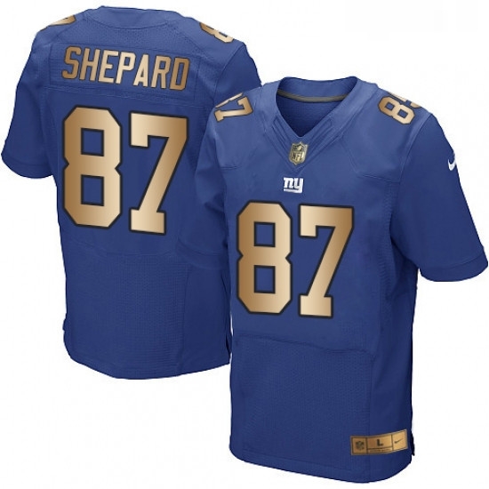 Mens Nike New York Giants 87 Sterling Shepard Elite BlueGold Team Color NFL Jersey Mens Nike New York Giants 87 Sterling Shepard Elite BlueGold Team Color NFL Jersey