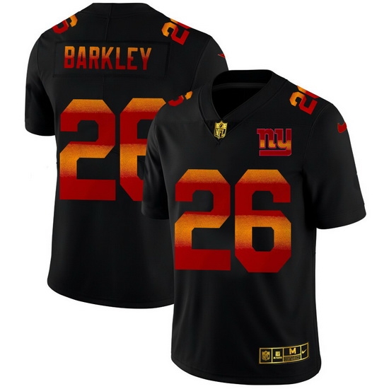 New York Giants 26 Saquon Barkley Men Black Nike Red Orange Stripe Vapor Limited NFL Jersey New York Giants 26 Saquon Barkley Men Black Nike Red Orange Stripe Vapor Limited NFL Jersey