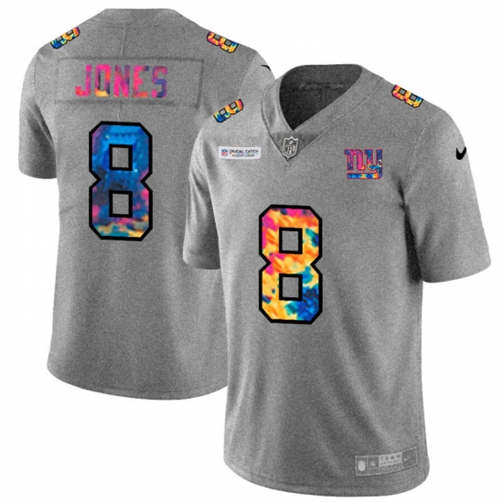 New York Giants 8 Daniel Jones Men Nike Multi Color 2020 NFL Crucial Catch NFL Jersey Greyheather New York Giants 8 Daniel Jones Men Nike Multi Color 2020 NFL Crucial Catch NFL Jersey Greyheather