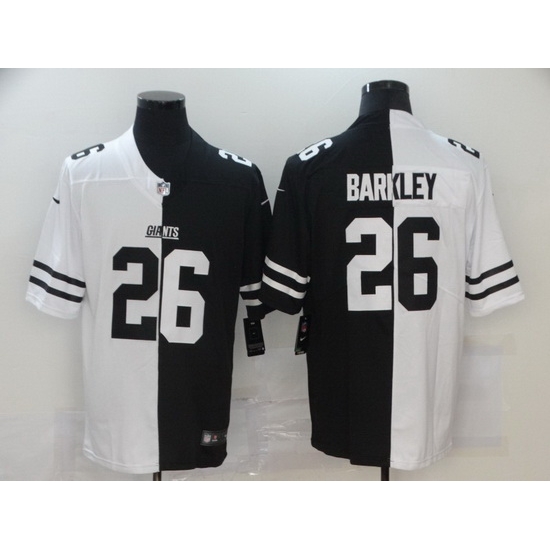 Nike Giants 26 Saquon Barkley Black And White Split Vapor Untouchable Limited Jersey Nike Giants 26 Saquon Barkley Black And White Split Vapor Untouchable Limited Jersey