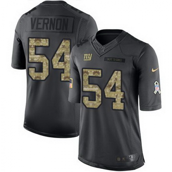 Nike Giants #54 Olivier Vernon Black Mens Stitched NFL Limited 2016 Salute to Service Jersey Nike Giants #54 Olivier Vernon Black Mens Stitched NFL Limited 2016 Salute to Service Jersey
