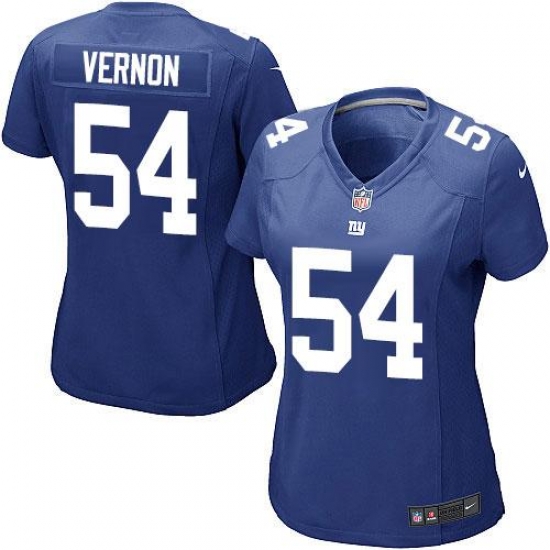 Nike Giants #54 Olivier Vernon Royal Blue Team Color Womens Stitched NFL Elite Jersey Nike Giants #54 Olivier Vernon Royal Blue Team Color Womens Stitched NFL Elite Jersey