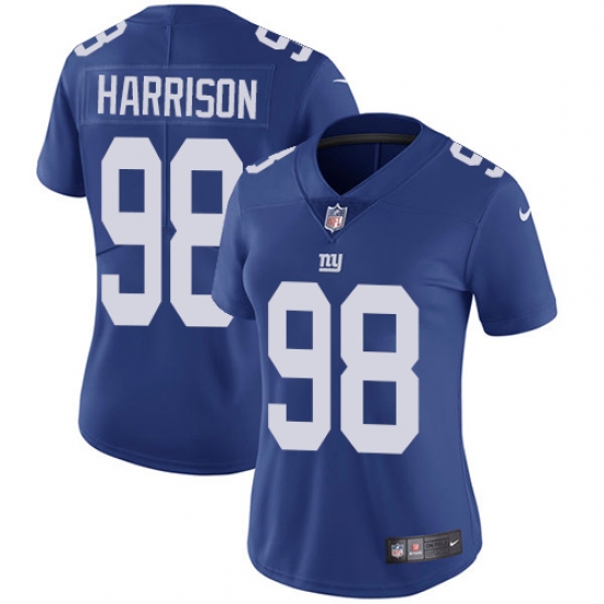 Nike Giants #98 Damon Harrison Royal Blue Team Color Womens Stitched NFL Vapor Untouchable Limited Jersey Nike Giants #98 Damon Harrison Royal Blue Team Color Womens Stitched NFL Vapor Untouchable Limited Jersey