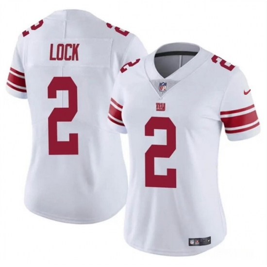 Women New York Giants 2 Drew Lock White Vapor Stitched Jersey Women New York Giants 2 Drew Lock White Vapor Stitched Jersey