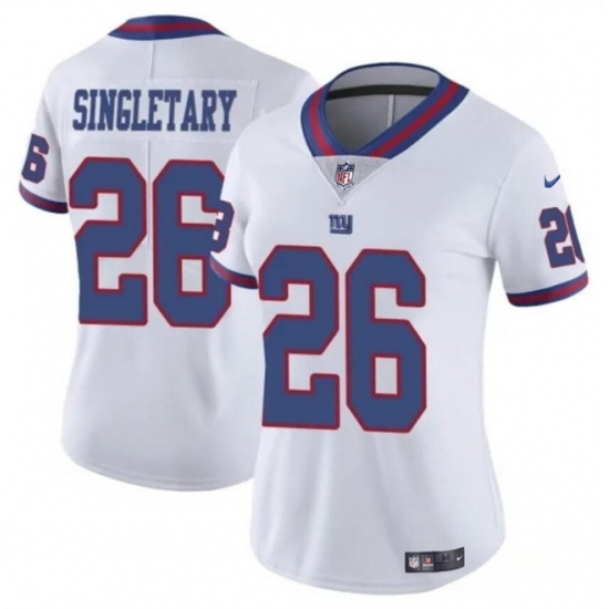 Women New York Giants 26 Devin Singletary White Color Rush Stitched Jersey Women New York Giants 26 Devin Singletary White Color Rush Stitched Jersey
