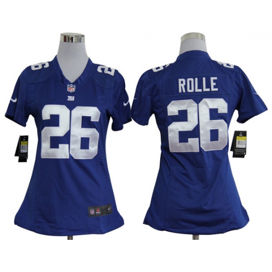 Women Nike New York Giants 26 Antrel Rolle Blue Jerseys Women Nike New York Giants 26 Antrel Rolle Blue Jerseys