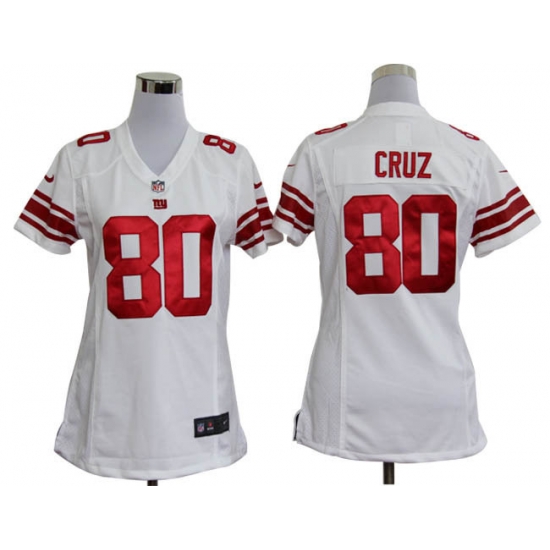 Women Nike New York Giants #80 Victor Cruz White Jerseys Women Nike New York Giants #80 Victor Cruz White Jerseys