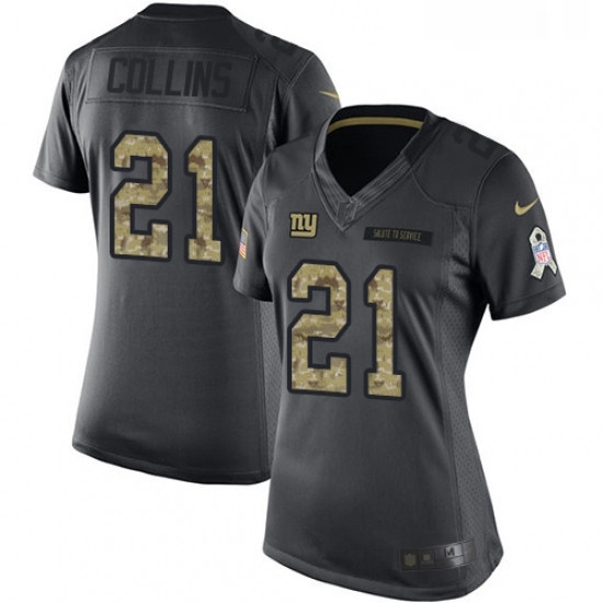 Womens Nike New York Giants 21 Landon Collins Limited Black 2016 Salute to Service NFL Jersey Womens Nike New York Giants 21 Landon Collins Limited Black 2016 Salute to Service NFL Jersey