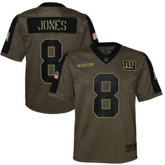 Youth New York Giants Daniel Jones Nike Olive 2021 Salute To Service Game Jersey Youth New York Giants Daniel Jones Nike Olive 2021 Salute To Service Game Jersey