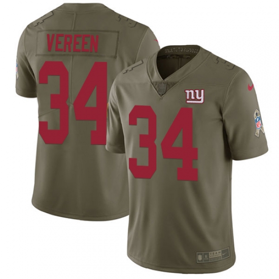 Youth Nike Giants #34 Shane Vereen Olive Stitched NFL Limited 2017 Salute to Service Jersey Youth Nike Giants #34 Shane Vereen Olive Stitched NFL Limited 2017 Salute to Service Jersey