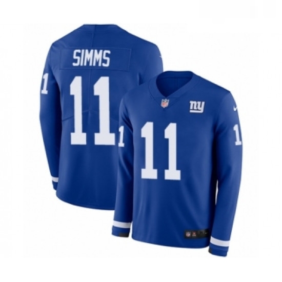 Youth Nike New York Giants 11 Phil Simms Limited Royal Blue Therma Long Sleeve NFL Jersey Youth Nike New York Giants 11 Phil Simms Limited Royal Blue Therma Long Sleeve NFL Jersey
