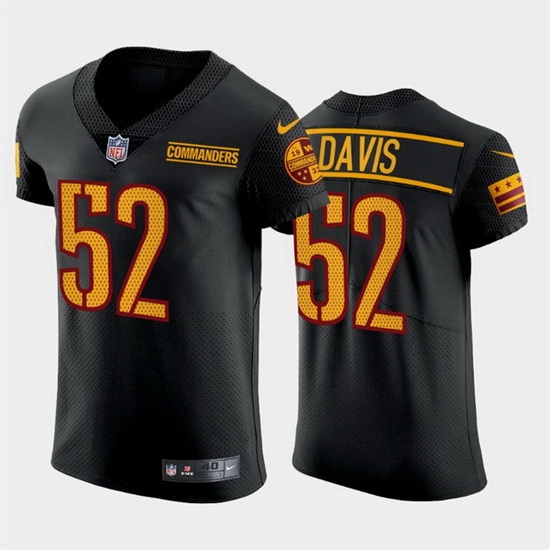 Men Washington Commanders 52 Jamin Davis Black Elite Stitched jersey Men Washington Commanders 52 Jamin Davis Black Elite Stitched jersey