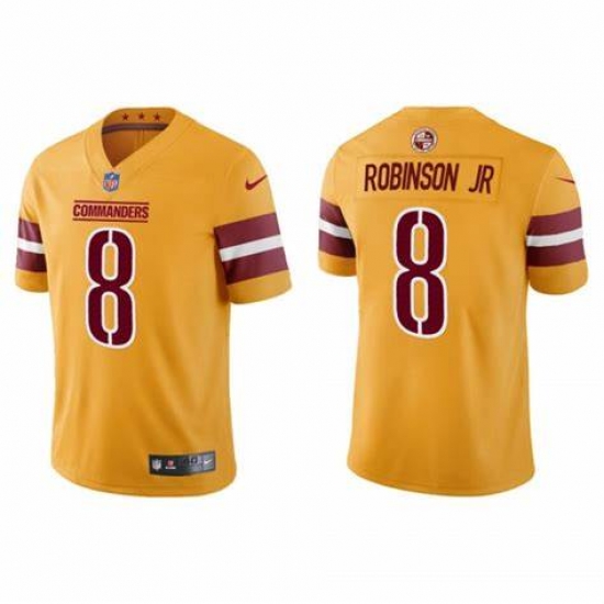 Men Washington Commanders 8 Brian Robinson Jr Yellow Vapor Limited Stitched Jersey Men Washington Commanders 8 Brian Robinson Jr Yellow Vapor Limited Stitched Jersey