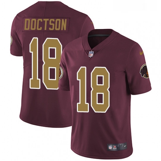 Mens Nike Washington Redskins 18 Josh Doctson Burgundy RedGold Number Alternate 80TH Anniversary Vapor Untouchable Limited Player NFL Jersey Mens Nike Washington Redskins 18 Josh Doctson Burgundy RedGold Number Alternate 80TH Anniversary Vapor Untouchable Limited Player NFL Jersey