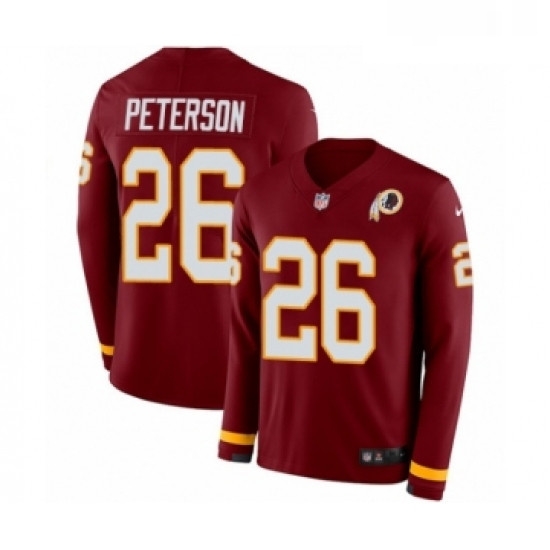 Mens Nike Washington Redskins 26 Adrian Peterson Limited Burgundy Therma Long Sleeve NFL Jersey Mens Nike Washington Redskins 26 Adrian Peterson Limited Burgundy Therma Long Sleeve NFL Jersey