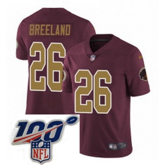 Mens Nike Washington Redskins 26 Bashaud Breeland Burgundy RedGold Number Alternate 80TH Anniversary Vapor Untouchable Limited Stitched 100th anniversary N Mens Nike Washington Redskins 26 Bashaud Breeland Burgundy RedGold Number Alternate 80TH Anniversary Vapor Untouchable Limited Stitched 100th anniversary N